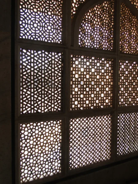 Intricate marble filigree screen