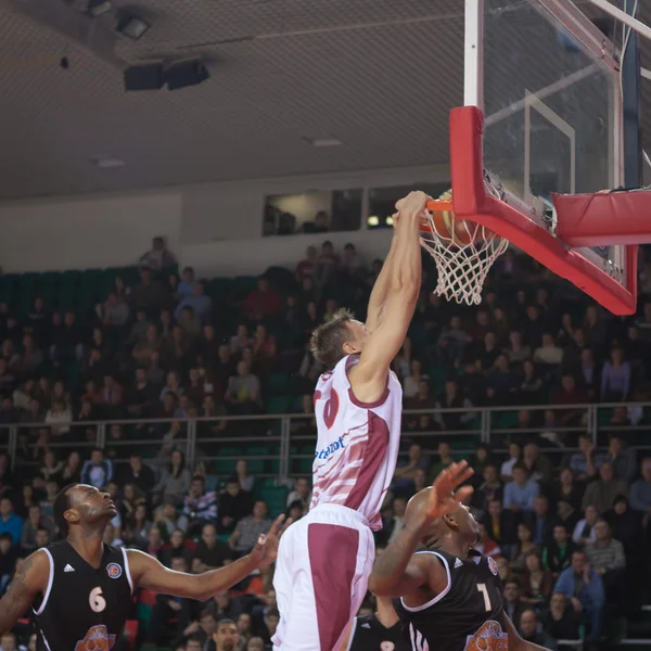 Samara Russia November Yury Vasiliev Krasnye Krylia Makes Slam Dunk — Stock Photo, Image