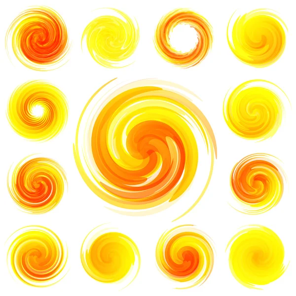 Zonnige swirl elementen — Stockvector