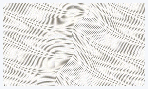 多くの黒い三角形が白い背景に非対称に散乱した 動的効果を持つ波パターン カバーデザインテンプレート 光の錯覚でベクトルイラスト — ストックベクタ