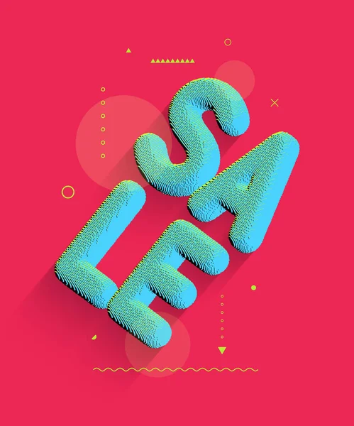 Vendas Palavra Conceito Para Promoção Publicidade Arte Voxel Ilustração Vetorial —  Vetores de Stock