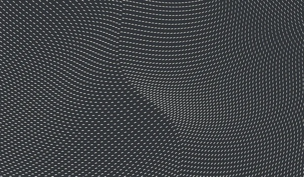 多くの白い三角形が黒の背景に非対称に散乱した 動的効果を持つ波パターン カバーデザインテンプレート 光の錯覚でベクトルイラスト — ストックベクタ
