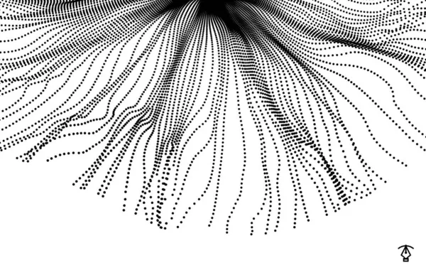 Масив Динамічними Частинками Стиль Технології Абстрактний Фон Векторні Ілюстрації — стоковий вектор