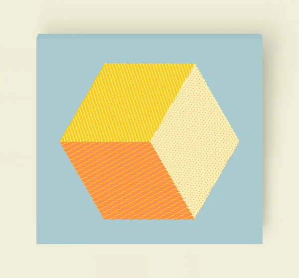 Modèle Conception Couverture Fond Géométrique Abstrait Avec Cube Illustration Vectorielle — Image vectorielle