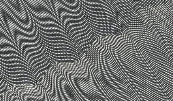Beaucoup Particules Noires Dispersées Asymétriquement Dans Fond Blanc Motif Ondulé — Image vectorielle