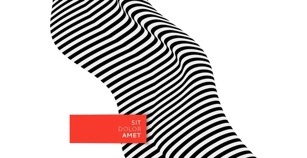 Diseño Blanco Negro Patrón Con Ilusión Óptica Fondo Geométrico Abstracto — Vector de stock