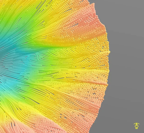 カバーデザインテンプレート 動的粒子を用いた抽象的背景 円グリッドパターン ビジネス 技術のための3Dベクトル図 — ストックベクタ