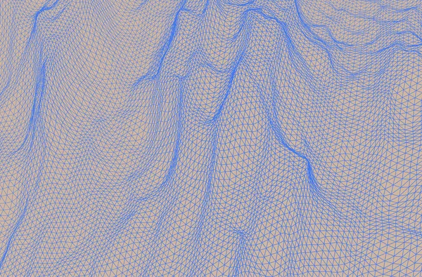 Contexte Abstrait Paysage Structure Treillis Terrain Peu Poly Surface Grille — Image vectorielle