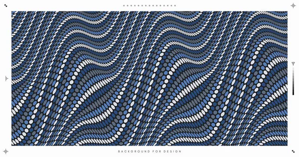光の錯覚を背景に点在する波 抽象的な水玉模様 3Dベクトル図 — ストックベクタ