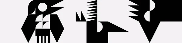 Tribal Bird Symbol Geometric Style Abstract Emblem Vector Illustration Brochure — Stock Vector