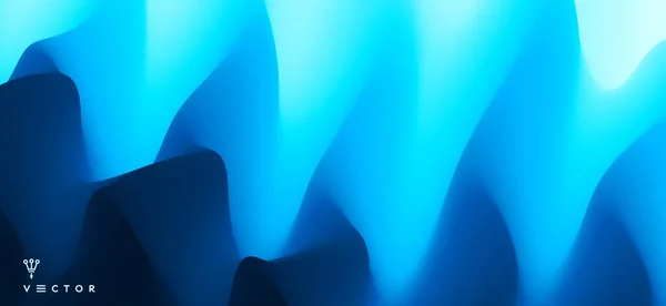 バナー チラシ ポスターの青色の抽象波背景 ダイナミック効果 ベクトルイラスト カバーデザインテンプレート マーケティング プレゼンテーションに使用できます — ストックベクタ
