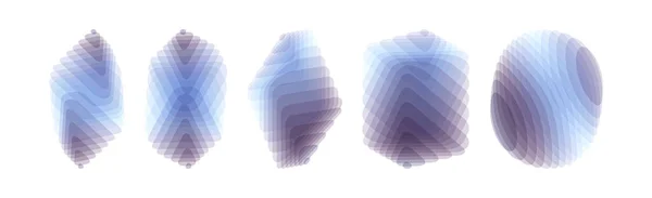 Uppsättning Olika Överlappande Element Abstrakt Geometrisk Design Vektorillustration För Banderoller — Stock vektor