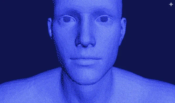 Абстрактная Цифровая Человеческая Голова Концепция Технологии Робототехники Векторная Иллюстрация Дизайн — стоковый вектор