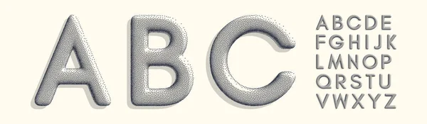 Alphabet Prêt Illustration Vectorielle Eléments Conception Avec Effet Stipple — Image vectorielle