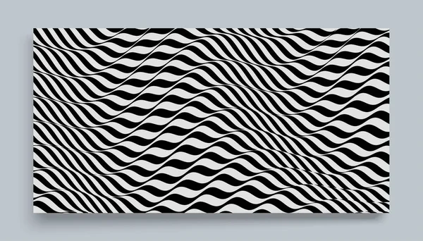 Black White Design Pattern Optical Illusion Abstract Striped Background Vector — Stock Vector