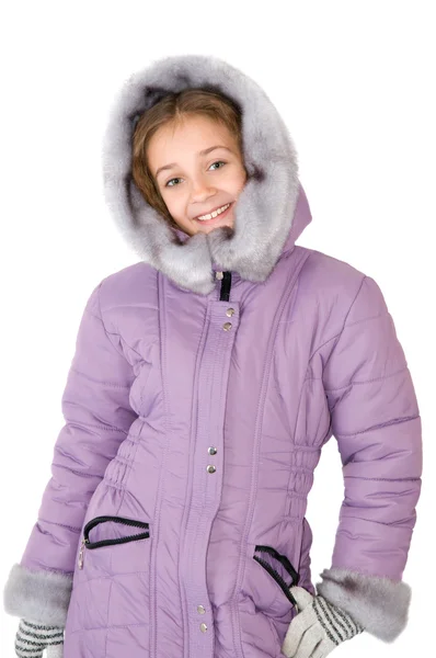 Girl in a winter jacket — Stock Photo, Image