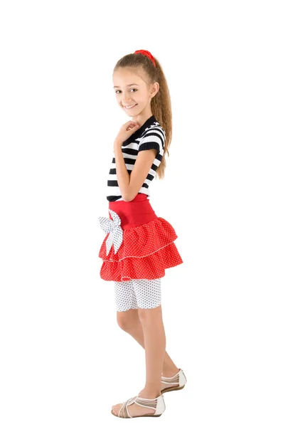 The girl in the red skirt — Stock Photo, Image