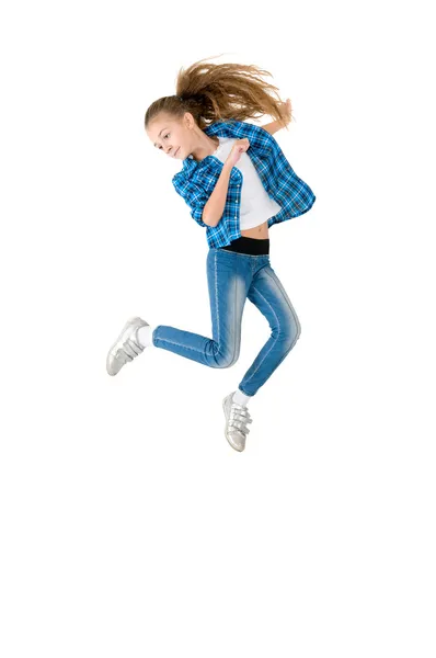 The girl in a jump — Stock Photo, Image