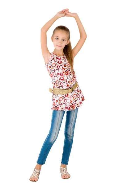 Ragazza in jeans — Foto Stock