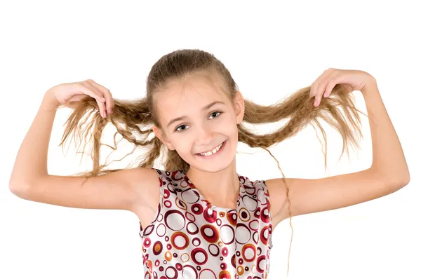 La ragazza con i capelli sciolti — Foto Stock