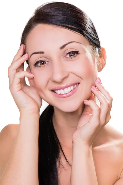 Pure female young beauty on white background — Stock Photo, Image