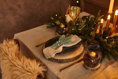 Noel tablo ayarı. tatil dekorasyon. dekor. Yeni yıl kutlaması