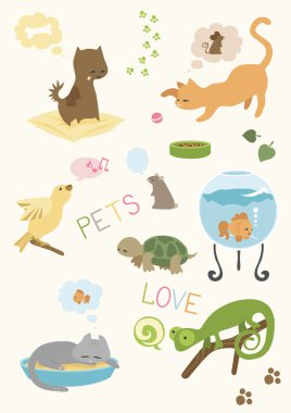 Cute Pets' Set clipart