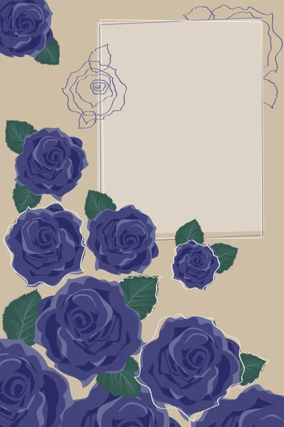 Φόντο με μπλε τριαντάφυλλα — Διανυσματικό Αρχείο