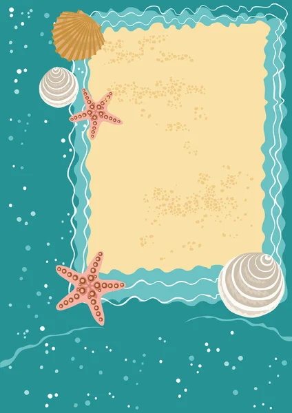 海のグリーティング カード — ストックベクタ