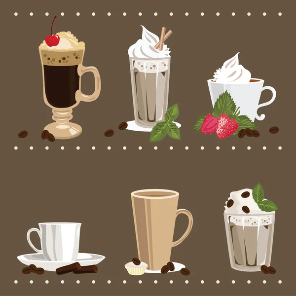 Pohár és csésze kávé — Stock Vector