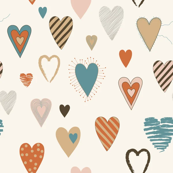 vektör Dikişsiz desen renkli kalp şekilleri