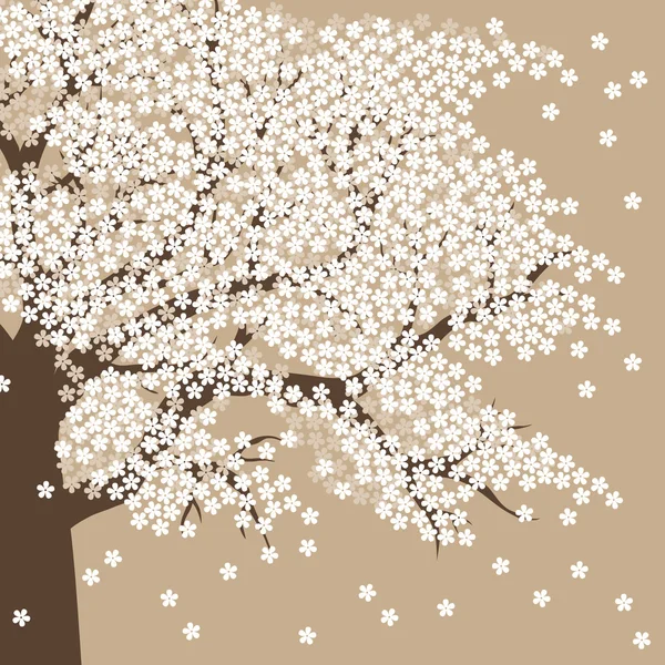 Árbol floreciente — Vector de stock