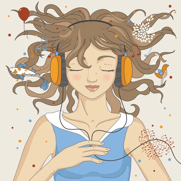 Müzik dinleyen kız