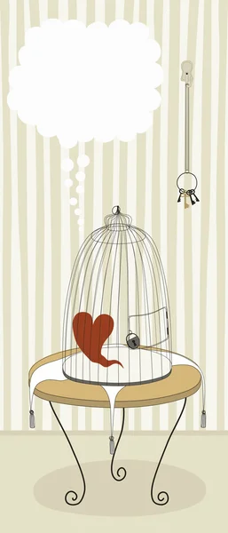 Heart in Cage — Stock Vector