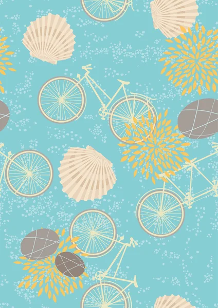 Motif sans couture avec des vélos — Image vectorielle