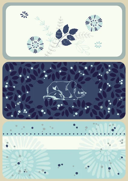 Flyers with Floral Pattern - Stok Vektor