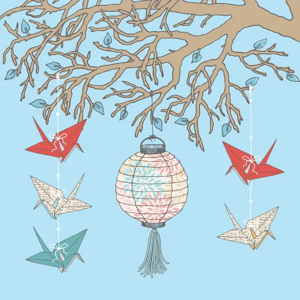 Kağıt vinç ve kağıt fener