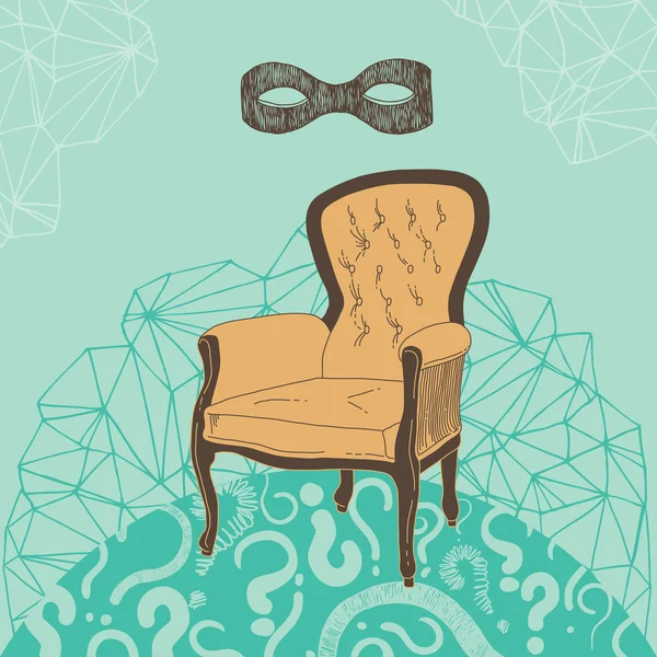 扶手椅的神秘人 — 图库矢量图片