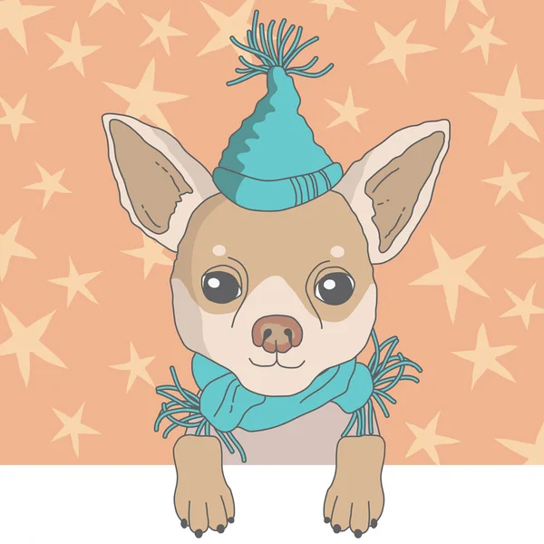 Chihuahua en Cap — Vector de stock