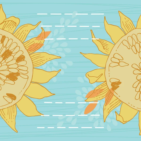 Tarjeta con girasoles — Vector de stock