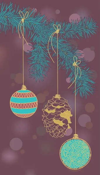 Decoraciones del árbol de Navidad — Vector de stock