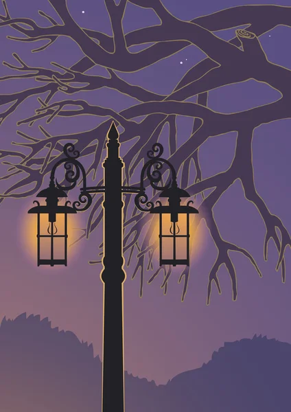 Lampione di notte — Vettoriale Stock