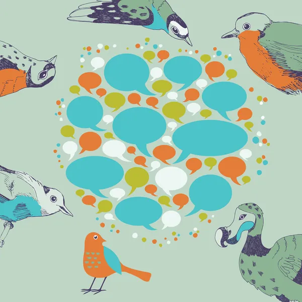 Oiseaux parlants — Image vectorielle