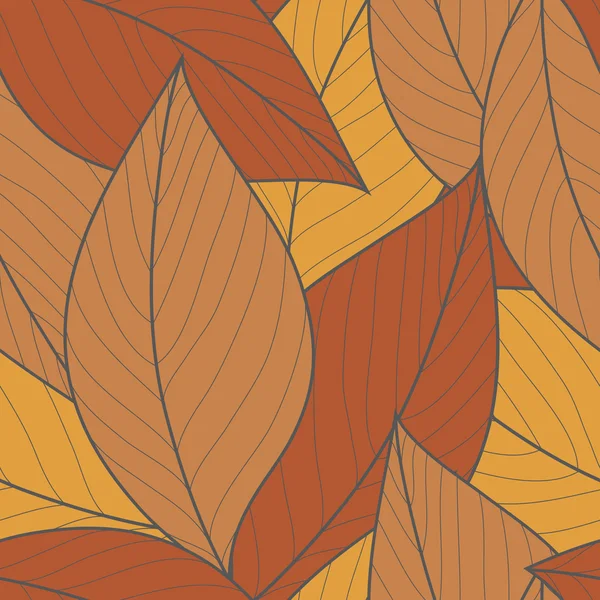Seamless mönster med orange blad — Stock vektor