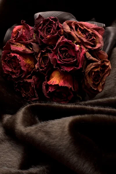 Bunch of Red Dry Roses — Stock Photo, Image