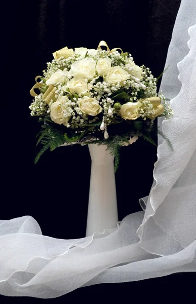 Wedding Bouquet in Vase Stock Image