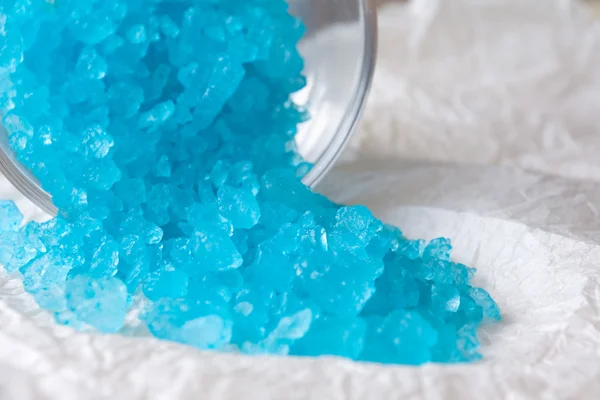 Blue Bath Salt in Glass — Stock Photo, Image