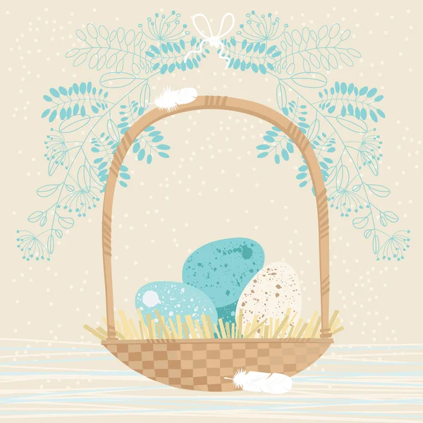 Bowl-Shaped Easter Basket — Stock Vector