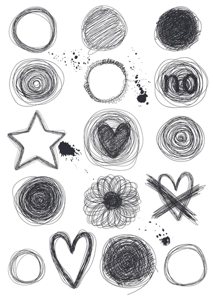 Circles dessinés à la main — Image vectorielle