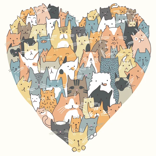 Láska pro domácí kočky — Stockový vektor